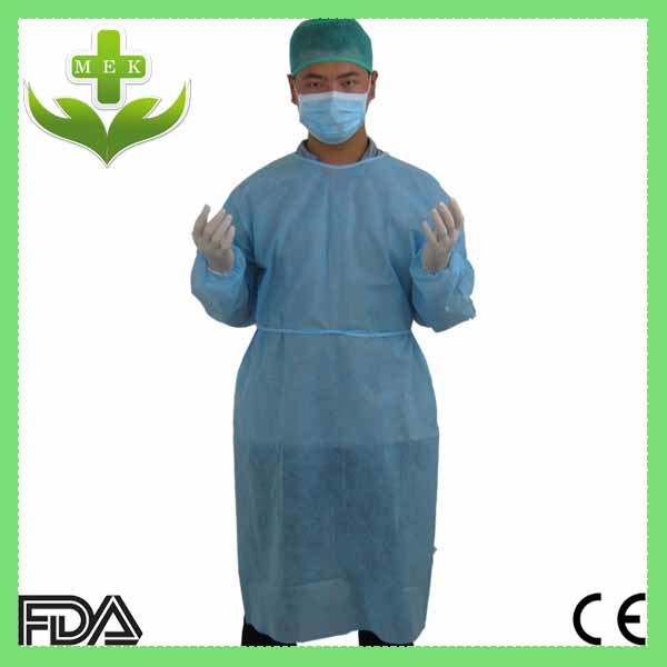 Hubei MEK Medical PP Nonwoven Isolation Gown with Ce ISO